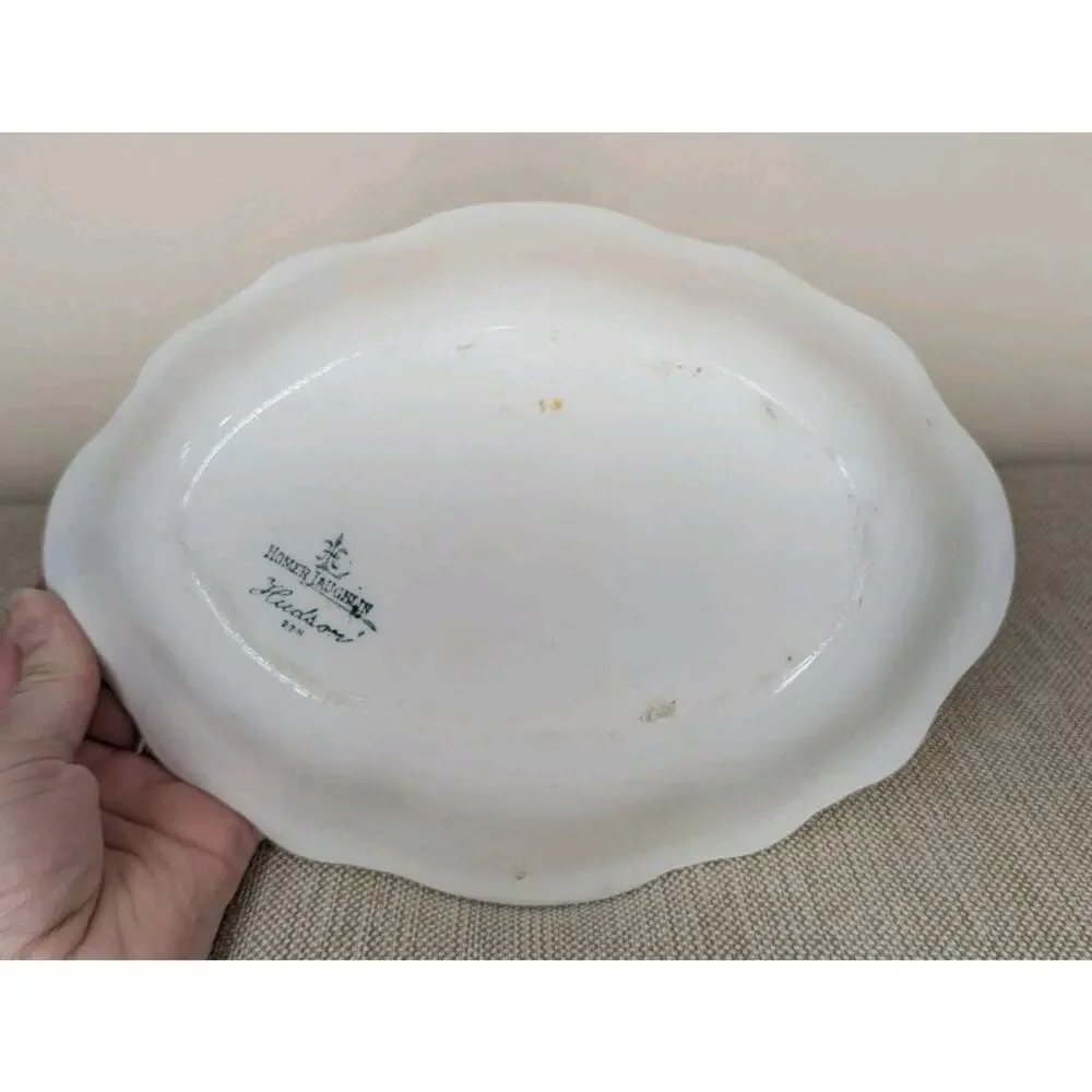 Antique Homer Laughlin Hudson 1912 Floral Small Tray Platter Serving Dish Newell